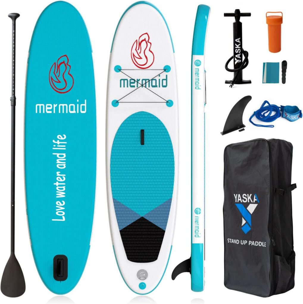 106 Inflatable Stand Up Paddle Board,Sup Paddle Board with All Premium SUP Accessories  Adjustable Paddle,Fin, Leash, Hand Pump, Backpack
