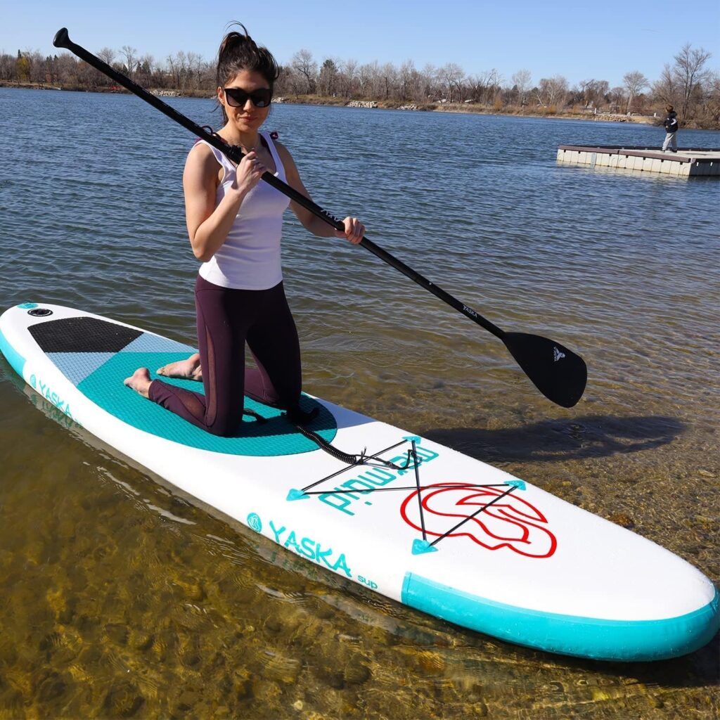 106 Inflatable Stand Up Paddle Board,Sup Paddle Board with All Premium SUP Accessories  Adjustable Paddle,Fin, Leash, Hand Pump, Backpack